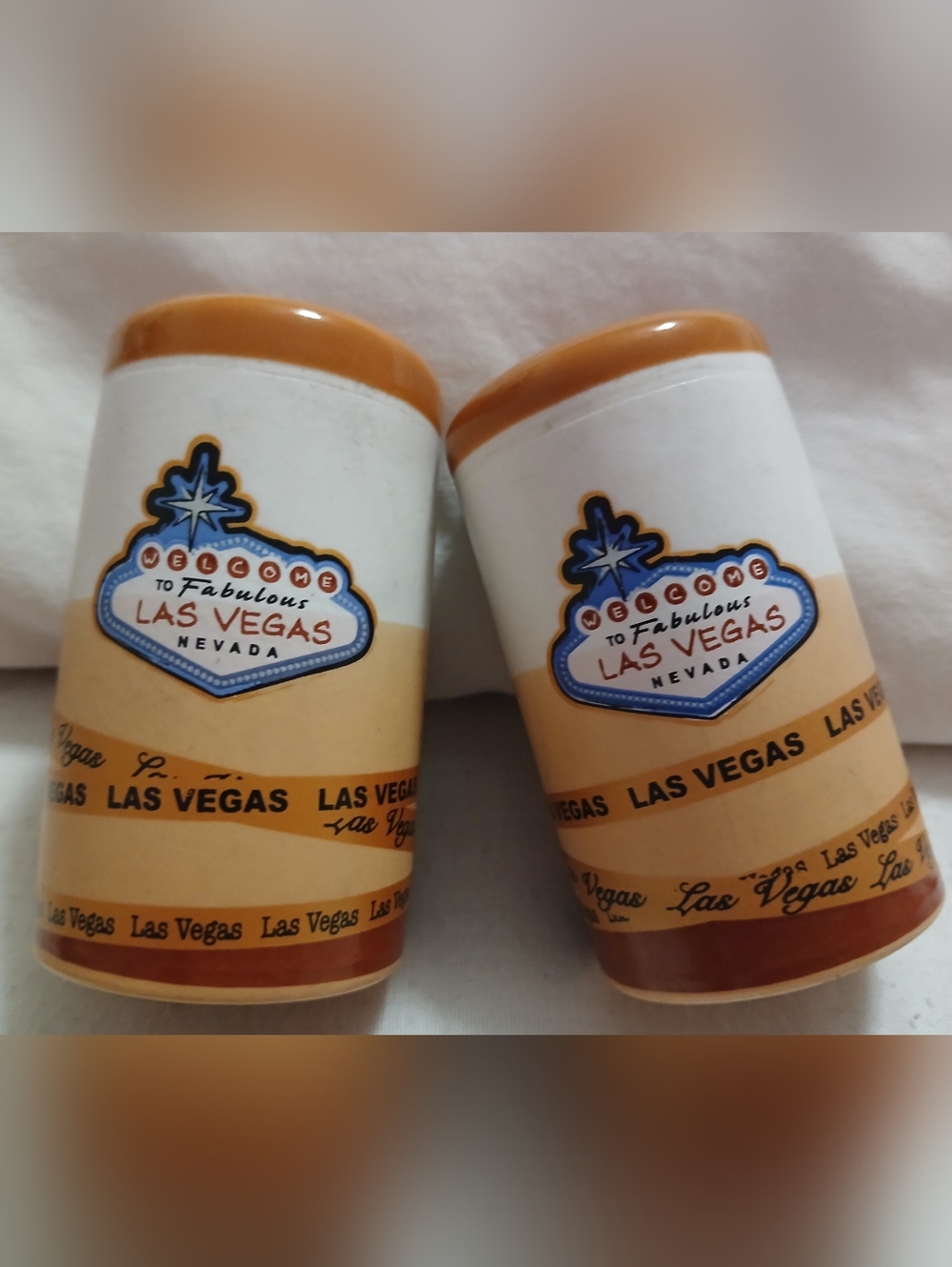 Welcome To Fabulous Las Vegas Sand Desert Souvenir Salt and Pepper Shaker Set